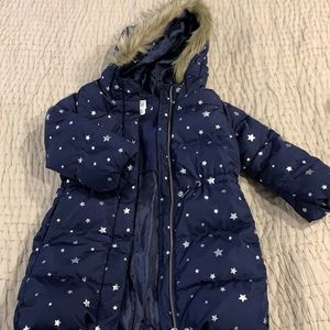 Gap EUC coat Navy with silver stars